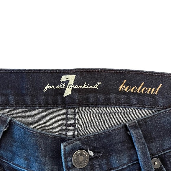 7 For All Mankind Snap Pocket Bootcut Low Rise Denim Jeans Size 28 - Picture 4 of 7